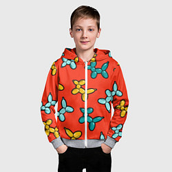 Толстовка на молнии детская Собачки шарики, цвет: 3D-меланж — фото 2