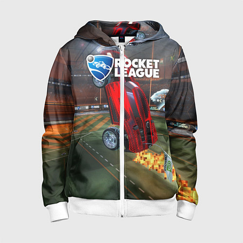 Детская толстовка на молнии Rocket League / 3D-Белый – фото 1