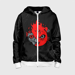 Толстовка на молнии детская CYBERPUNK 2077 КОТ КИАНУ РИВЗ, цвет: 3D-белый