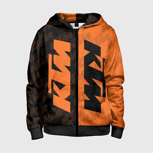 Детская толстовка на молнии KTM КТМ Z / 3D-Черный – фото 1