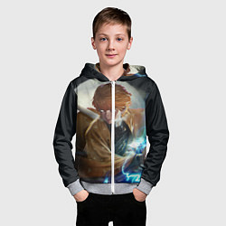 Толстовка на молнии детская КЛИНОК РАССЕКАЮЩИЙ ДЕМОНОВ, цвет: 3D-меланж — фото 2