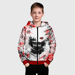 Толстовка на молнии детская ТОКИЙСКИЙ ГУЛЬ КЕН КАНЕКИ, цвет: 3D-красный — фото 2