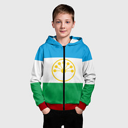 Толстовка на молнии детская Башкортостан, цвет: 3D-красный — фото 2