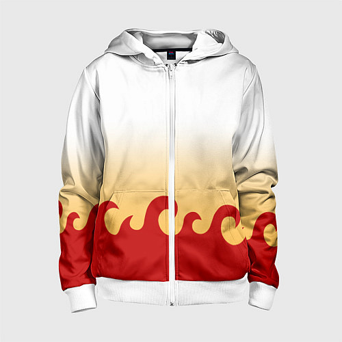 Детская толстовка на молнии ШИНДЖУРО РЕНГОКУ KNY / 3D-Белый – фото 1