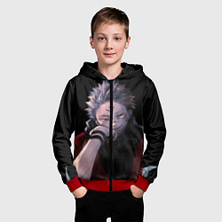 Толстовка на молнии детская Магическая битва, цвет: 3D-красный — фото 2