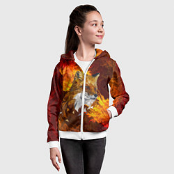 Толстовка на молнии детская Огненный Лис, цвет: 3D-белый — фото 2