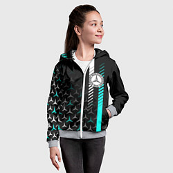 Толстовка на молнии детская МЕРСЕДЕС AQUA BLACK GRADIENT, цвет: 3D-меланж — фото 2