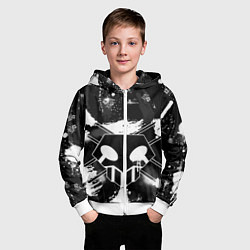 Толстовка на молнии детская БЛИЧ ШИНИГАМИ ЛОГО НА СПИНЕ, цвет: 3D-белый — фото 2