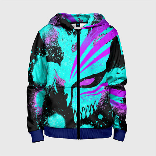 Детская толстовка на молнии БЛИЧ МАСКА ПУСТОГО НЕОН / 3D-Синий – фото 1