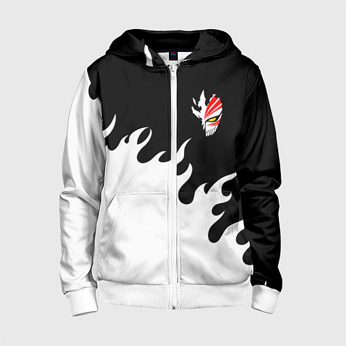 Детская толстовка на молнии BLEACH FIRE БЛИЧ ОГОНЬ / 3D-Белый – фото 1