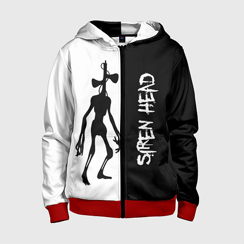 Детская толстовка на молнии СиреноголовыйSiren Head / 3D-Красный – фото 1