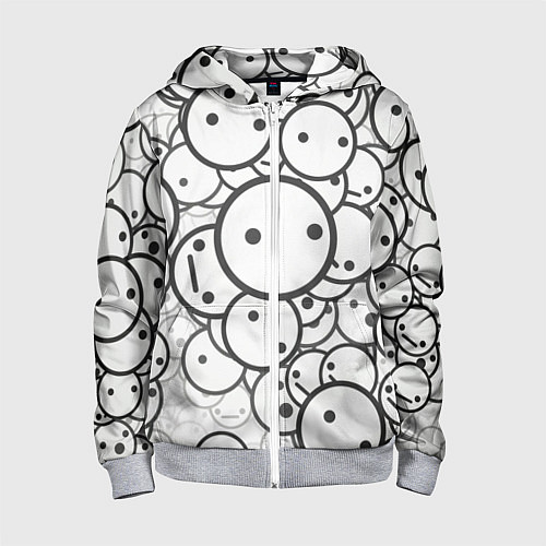 Детская толстовка на молнии SMILE / 3D-Меланж – фото 1