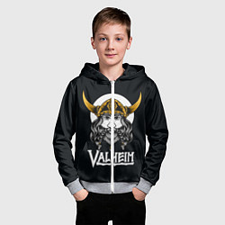 Толстовка на молнии детская Valheim Viking, цвет: 3D-меланж — фото 2