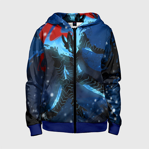 Детская толстовка на молнии Поднятие уровня Аниме / 3D-Синий – фото 1