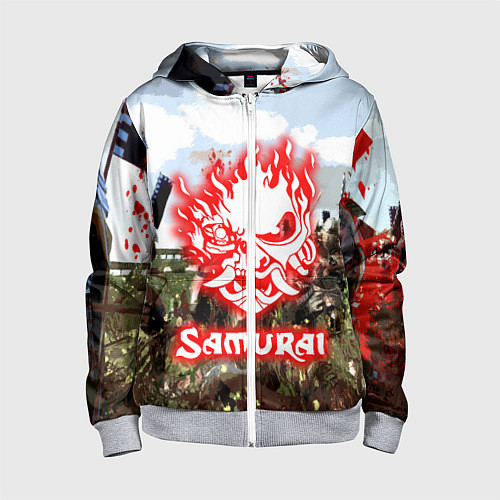 Детская толстовка на молнии SAMURAI CYBERPUNK / 3D-Меланж – фото 1