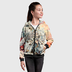 Толстовка на молнии детская Anime angel, цвет: 3D-черный — фото 2