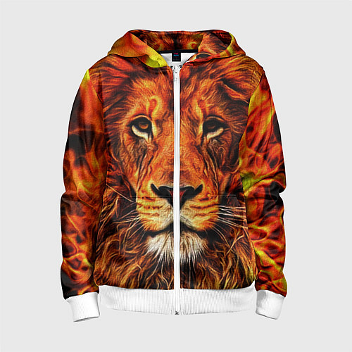 Детская толстовка на молнии LION / 3D-Белый – фото 1
