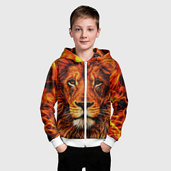 Толстовка на молнии детская LION, цвет: 3D-белый — фото 2