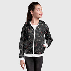 Толстовка на молнии детская Волки Wolwes, цвет: 3D-белый — фото 2