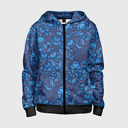 Толстовка на молнии детская ГЖЕЛЬ, цвет: 3D-черный