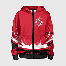 Толстовка на молнии детская New Jersey Devils Ink, цвет: 3D-черный