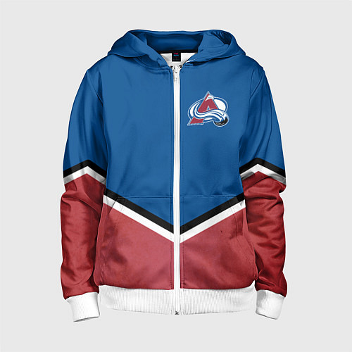 Детская толстовка на молнии Colorado Avalanche / 3D-Белый – фото 1