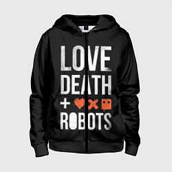 Толстовка на молнии детская Love Death Robots, цвет: 3D-черный