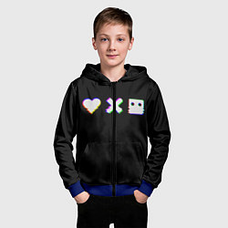 Толстовка на молнии детская Love Death and Robots Glitch, цвет: 3D-синий — фото 2