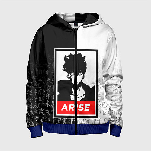 Детская толстовка на молнии СОН ДЖИН ВУ SOLO LEVELING / 3D-Синий – фото 1