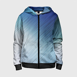 Толстовка на молнии детская Текстура Оттенки льда, цвет: 3D-черный