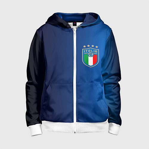 Детская толстовка на молнии Сборная Италии / 3D-Белый – фото 1