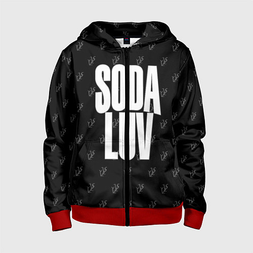 Детская толстовка на молнии Репер - SODA LUV / 3D-Красный – фото 1