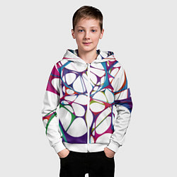 Толстовка на молнии детская Нейроны, цвет: 3D-белый — фото 2