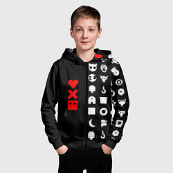 Толстовка на молнии детская Любовь, смерть и роботы, цвет: 3D-черный — фото 2