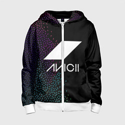 Толстовка на молнии детская AVICII RAIBOW STYLE, цвет: 3D-белый