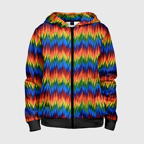 Детская толстовка на молнии РАДУЖНАЯ КИСЛОТА / 3D-Черный – фото 1