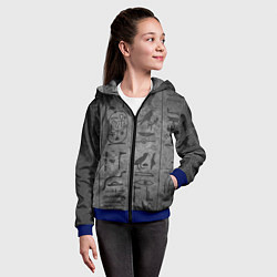 Толстовка на молнии детская Египетские Иероглифы 3D, цвет: 3D-синий — фото 2