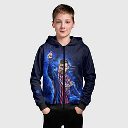 Толстовка на молнии детская Lionel Messi Barcelona 10, цвет: 3D-черный — фото 2