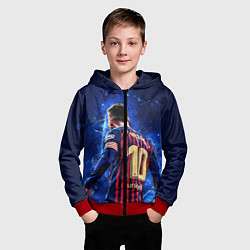 Толстовка на молнии детская Leo Messi Лео Месси 10, цвет: 3D-красный — фото 2