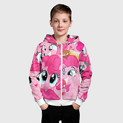 Толстовка на молнии детская Pinkie Pie pattern, цвет: 3D-белый — фото 2