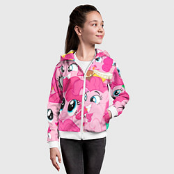 Толстовка на молнии детская Pinkie Pie pattern, цвет: 3D-белый — фото 2