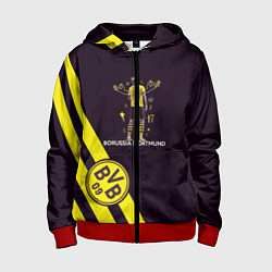 Толстовка на молнии детская Холанд Боруссия, цвет: 3D-красный