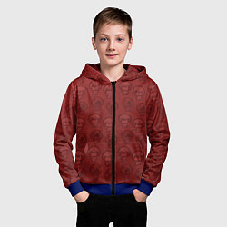 Толстовка на молнии детская Isaacs pattern, цвет: 3D-синий — фото 2