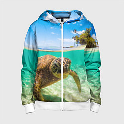 Детская толстовка на молнии Морская черепашка