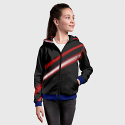 Толстовка на молнии детская Красная линия, цвет: 3D-синий — фото 2