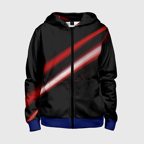 Детская толстовка на молнии Красная линия / 3D-Синий – фото 1
