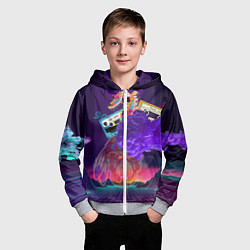 Толстовка на молнии детская Ретро 90-е, цвет: 3D-меланж — фото 2