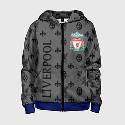 Толстовка на молнии детская LIVERPOOL ЛИВЕРПУЛЬ LV, цвет: 3D-синий