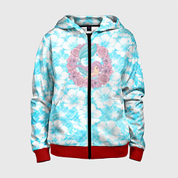 Детская толстовка на молнии Русалочка и цветы