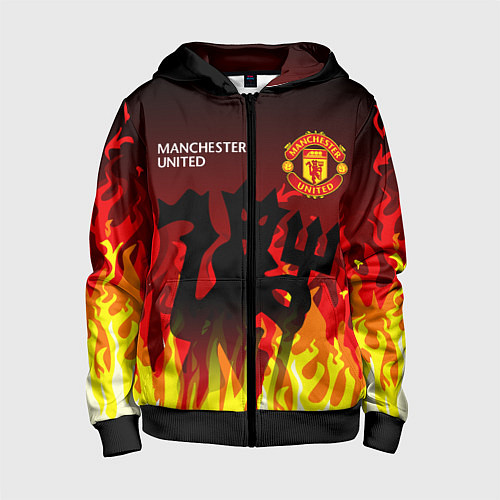 Детская толстовка на молнии MANCHESTER UNITED ДЬЯВОЛ / 3D-Черный – фото 1